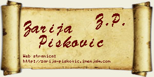 Zarija Pisković vizit kartica